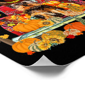 Poster Yorkie Chien Automne Automne Citrouille Camion Map (Coin)