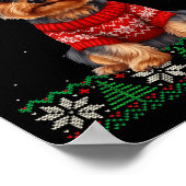 Poster Yorkie Dog Christmas Wearing Ugly Christmas Sweate (Coin)