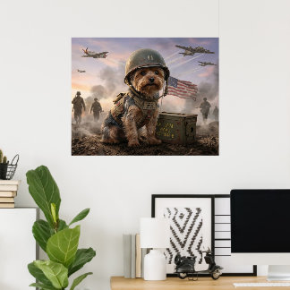 Poster Yorkie héroïque "Caporal Smoky" Art Militaire WWII