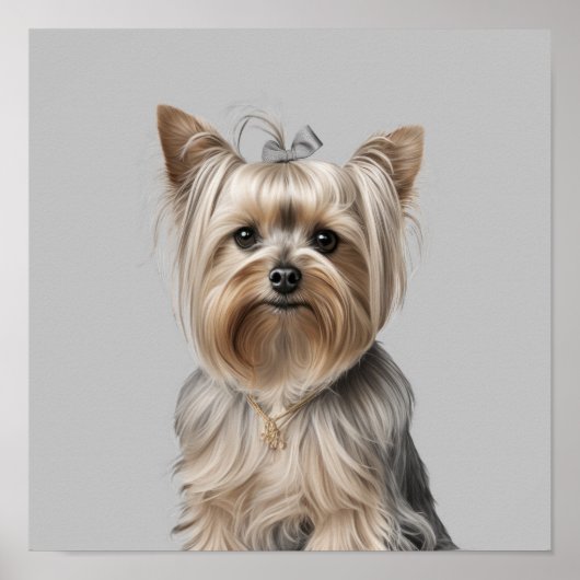 Poster Yorkie Illustration Mur Art pour Amoureux des chie (Devant)