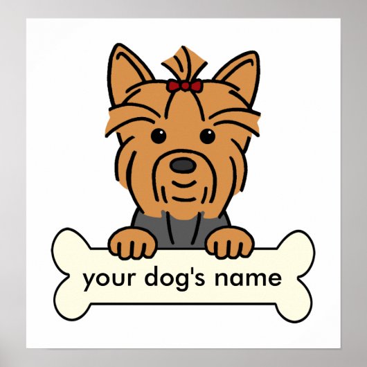 Poster Yorkie personnalisé (Devant)