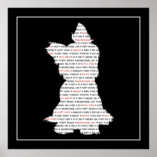 Poster Yorkie / Yorkshire Terrier Word Art (Devant)