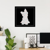 Poster Yorkie / Yorkshire Terrier Word Art (Bureau à domicile)