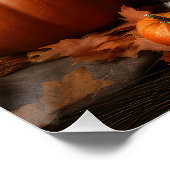 Poster Yorkipoo Chiot Automne Citrouille délice (Coin)