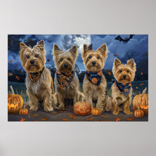 Poster Yorkipoo Halloween Effrayant