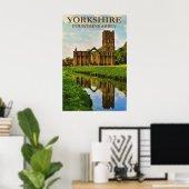 Poster Yorkshire, Abbaye de Fountains, (Bureau à domicile)