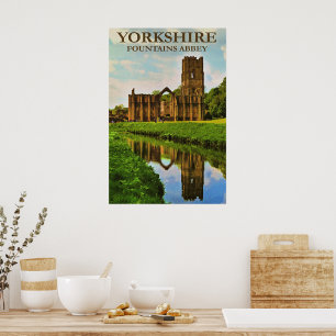 Poster Yorkshire, Abbaye de Fountains,