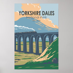 Poster Yorkshire Dales National Park Angleterre Vintage