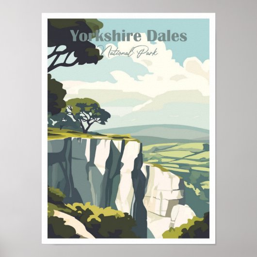 Poster Yorkshire Dales Oeuvres d'art Voyage Place illustr (Devant)