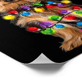 Poster Yorkshire Noël Yorkie Chien Santa Hat Noël (Coin)