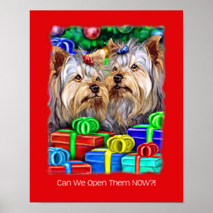 Poster Yorkshire Terrier Cadeaux de Noël