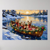 Poster Yorkshire Terrier Christmas Boat Holiday (Devant)
