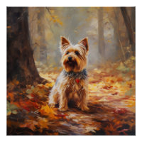Yorkshire Terrier en Automne Feuilles Tombées Insp