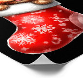 Poster Yorkshire Terrier en Sock Noël Noël Noël Noël Noël (Coin)