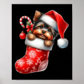 Poster Yorkshire Terrier en Sock Noël Noël Noël Noël Noël (Devant)