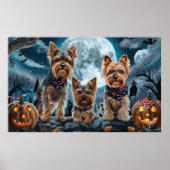 Poster Yorkshire Terrier Halloween Éffrayant (Devant)