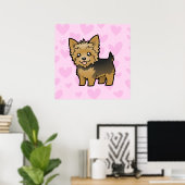 Poster Yorkshire Terrier Love (cheveux courts sans arc) (Bureau à domicile)