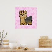 Poster Yorkshire Terrier Love (cheveux longs avec arc) (Cuisine)