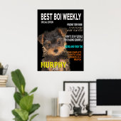 Poster Yorkshire Terrier Parody Magazine Couverture (Bureau à domicile)