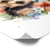 Poster Yorkshire Terrier Puppy Pet Aquarelle (Coin)