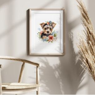 Poster Yorkshire Terrier Puppy Pet Aquarelle