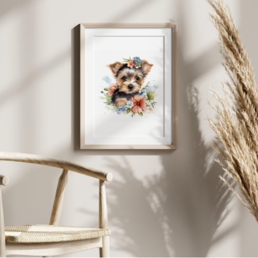 Poster Yorkshire Terrier Puppy Pet Aquarelle