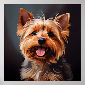Poster Yorkshire Terrier Realisme Art Portrait