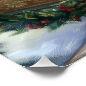 Poster Yorkshire Terrier Saison de Noël festive (Coin)