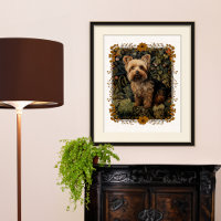 Yorkshire Terrier Tapisserie Vintage Florale