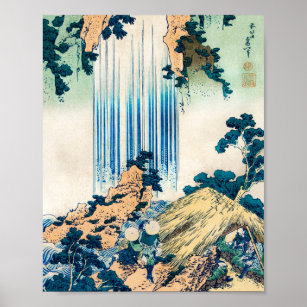 Poster Yoro Cascade Mino Province par Katsushika Hokusai