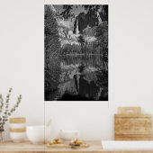 Poster Yosemite Falls Reflet noir et blanc (Cuisine)