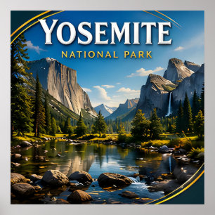 Poster Yosemite Half Dome Parc national panoramique