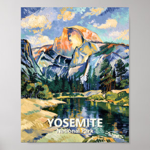 Poster Yosemite Half Dome Vintage Vibrant Van Gogh Person