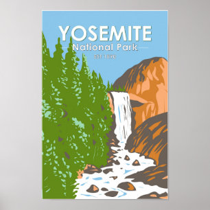 Poster Yosemite National Park California Vernal Fall