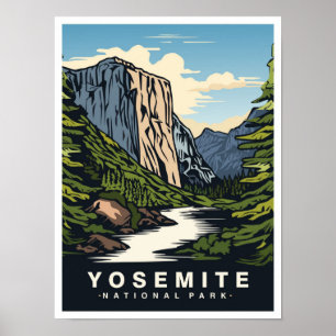 Poster Yosemite National Park Californie États-Unis Voyag