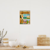 Poster Yosemite National Park collage de monuments de Cal (Cuisine)