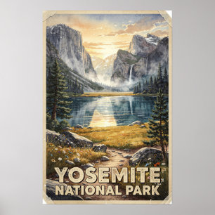 Poster Yosemite National Park Voyage Vintage
