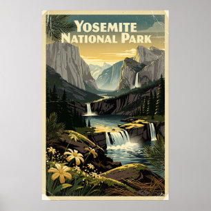 Poster Yosemite Parc National Rétro