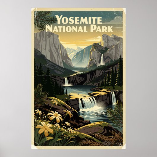 Poster Yosemite Parc National Rétro (Devant)