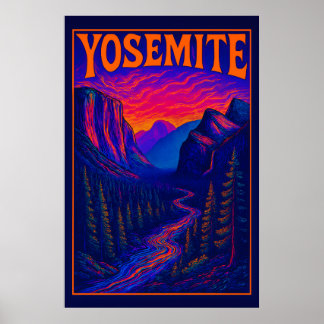 Poster Yosemite Psychedélique