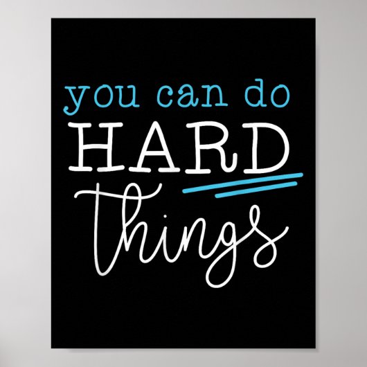 Poster You Can Do Hard Things Insrational Quote Motivatio (Devant)
