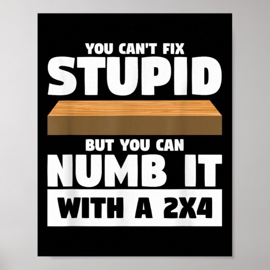Poster You Can't Fix Stud But You Can Numb It With A 2x4  (Devant)