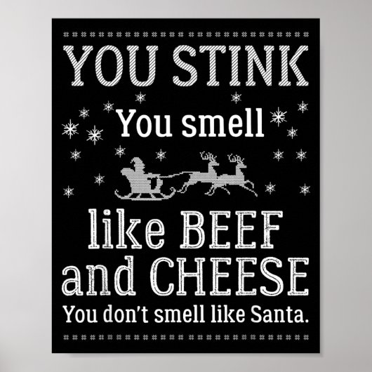 Poster You Don't Smell Like Santa Funny Christmas  (Devant)