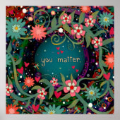 Poster "You Matt" Turquoise Floral Inspirational Classroo (Devant)