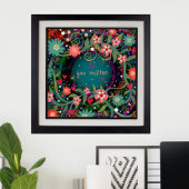 Poster "You Matt" Turquoise Floral Inspirational Classroo