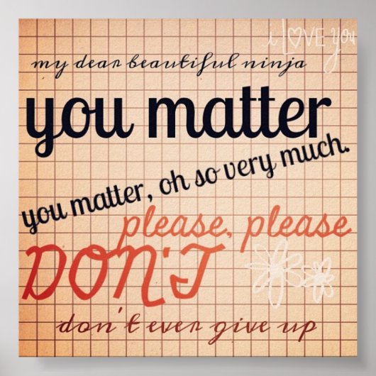 Poster You Matter (Devant)