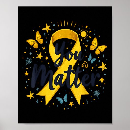 Poster You Matther Suicide Prevention Awareness Yellow Ri (Devant)