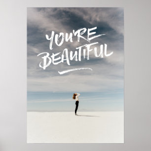 Poster You’re Beautiful Typography Photo Template