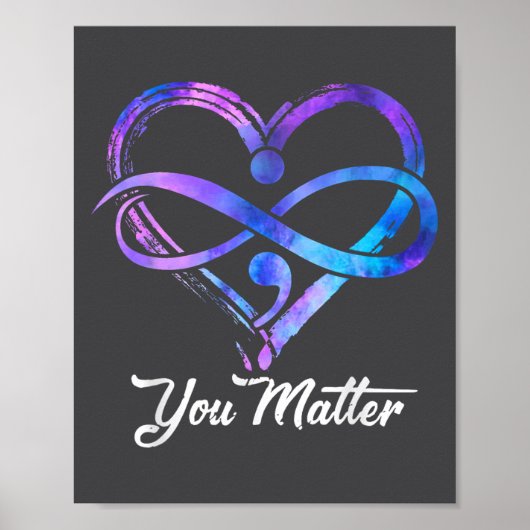 Poster You Suicide Prevention Awareness Heart Men Women  (Devant)