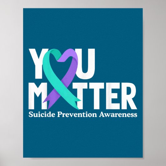 Poster You Suicide Prevention Awareness Teal & Purple (Devant)